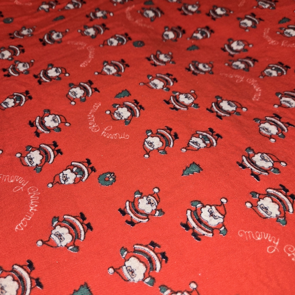Santa Merry Christmas Cotton Flannel Fabric 3yds 10 Inches X 40" Prewashed - Picture 2 of 4